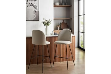 Barstol Beliani Arcola set om 2 Beige-Svart Off White - Huonekalut - Tuoli & nojatuoli - Baarituoli