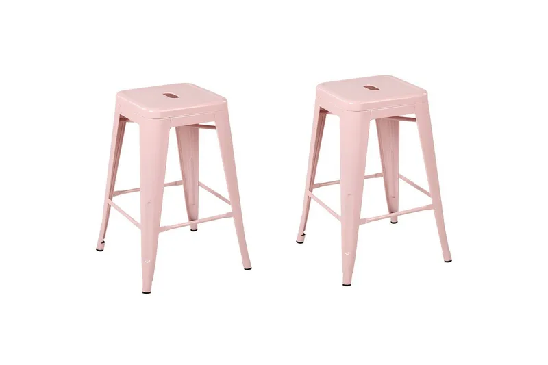Barstol Beliani Cabrillo set om 2 60 cm Pink