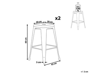Barstol Beliani Cabrillo set om 2 60 cm Pink - Huonekalut - Tuoli & nojatuoli - Baarituoli