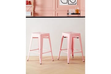 Barstol Beliani Cabrillo set om 2 60 cm Pink - Huonekalut - Tuoli & nojatuoli - Baarituoli