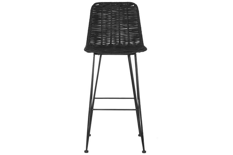 Barstol Beliani Cassita set om 2 Natur-Beige-Svart Black - Huonekalut - Tuoli & nojatuoli - Baarituoli