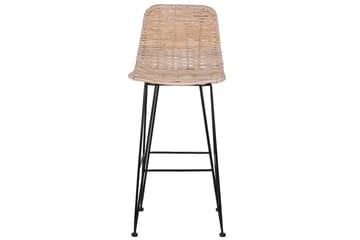 Barstol Beliani Cassita set om 2 Natur-Beige-Svart Natural - Huonekalut - Tuoli & nojatuoli - Baarituoli
