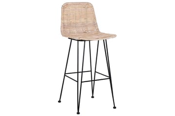 Barstol Beliani Cassita set om 2 Natur-Beige-Svart Natural - Huonekalut - Tuoli & nojatuoli - Baarituoli