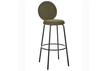 Barstol Beliani Emery set om 2 Beige-Svart Dark green - Huonekalut - Tuoli & nojatuoli - Baarituoli
