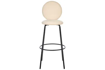 Barstol Beliani Emery set om 2 Beige-Svart Ljusbeige - Huonekalut - Tuoli & nojatuoli - Baarituoli