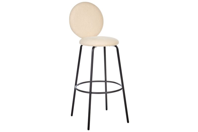 Barstol Beliani Emery set om 2 Beige-Svart Ljusbeige - Huonekalut - Tuoli & nojatuoli - Baarituoli