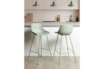 Barstol Beliani Emmet set om 2 Grön Light green - Huonekalut - Tuoli & nojatuoli - Baarituoli