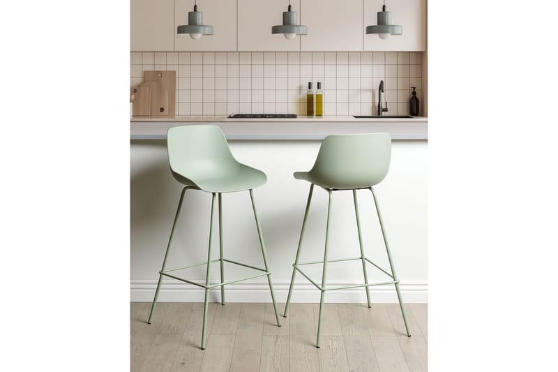 Barstol Beliani Emmet set om 2 Grön Light green - Huonekalut - Tuoli & nojatuoli - Baarituoli