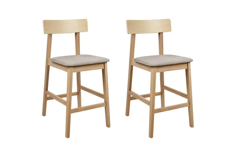 Barstol Beliani Isanti set om 2 Ljus Trä-Beige Taupe, undefined