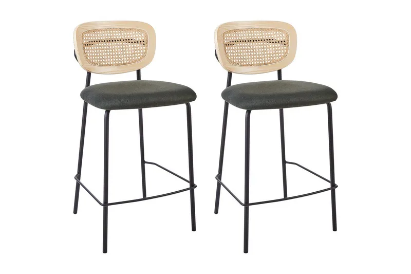 Barstol Beliani Mayetta set om 2 Natur-Beige-Svart Dark green VALUE_MISSING_18131
