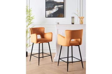 Barstol Beliani Sanilac set om 2 Blå-Svart Orange VALUE_MISSING_18026 - Huonekalut - Tuoli & nojatuoli - Baarituoli