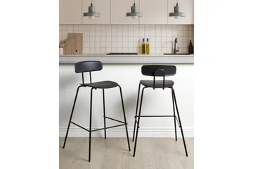 Barstol Beliani Sibley set om 2 Grön Black - Huonekalut - Tuoli & nojatuoli - Baarituoli