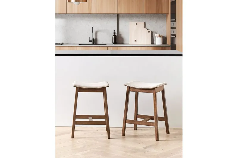 Barstol Dixon set om 2 Beige - Huonekalut - Tuoli & nojatuoli - Baarituoli