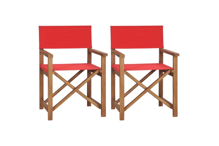 beBasic Ohjaajantuolit 2 kpl täysi tiikki punainen - Punainen - Tuoli & nojatuoli - Ohjaajantuoli