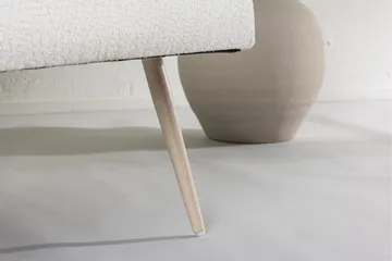 Bloom nojatuoli bouclé-kankaalla ja puujaloilla - Valkoinen - Huonekalut - Tuoli & nojatuoli - Nojatuoli & lepotuoli
