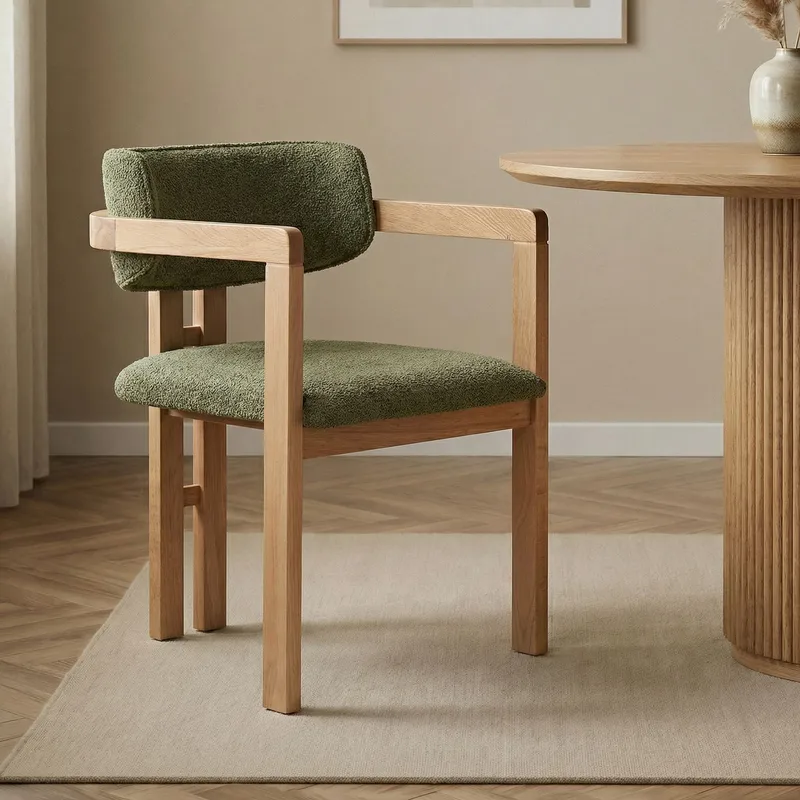 Bonavista Tuoli - vihreä ja tammi - Huonekalut - Tuoli & nojatuoli - Ruokapöydän tuolit