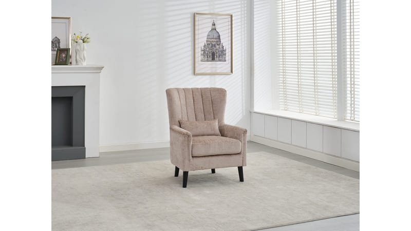 Brevalo-nojatuoli bouclé-kankaalla - Biscuit - Huonekalut - Tuoli & nojatuoli - Nojatuoli & lepotuoli