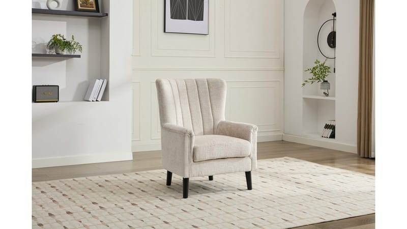 Brevalo-nojatuoli bouclé-kankaasta - Kermanvärinen - Huonekalut - Tuoli & nojatuoli - Nojatuoli & lepotuoli