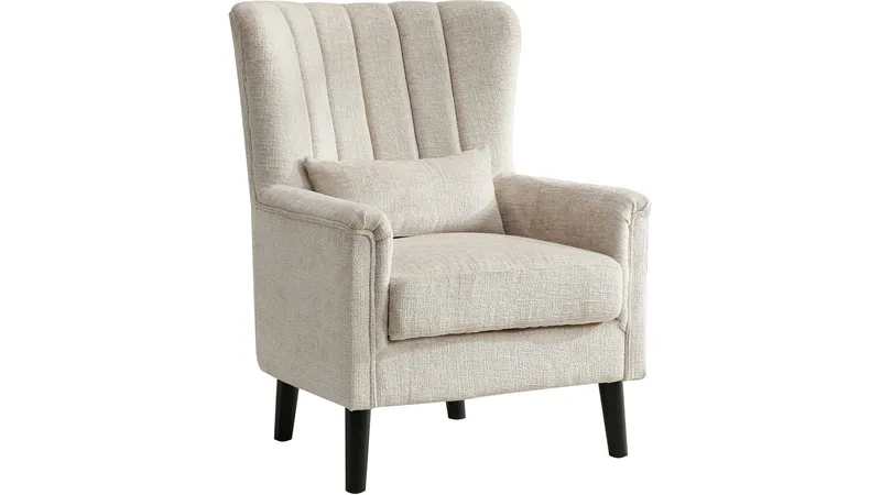 Brevalo-nojatuoli bouclé-kankaasta, Kermanvärinen