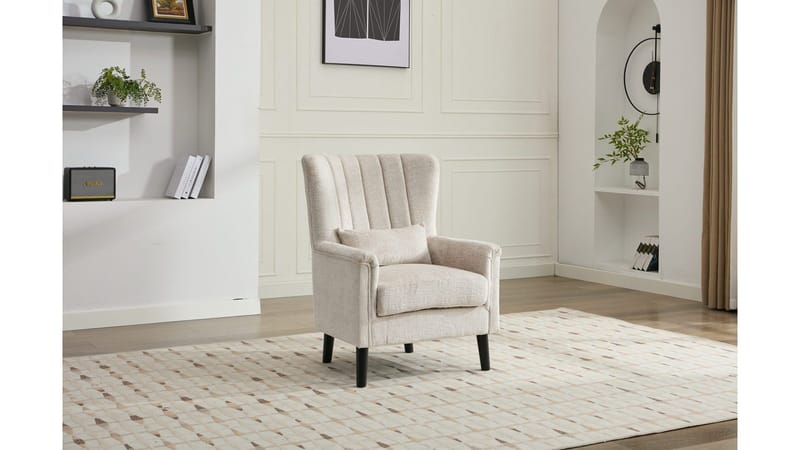 Brevalo-nojatuoli bouclé-kankaasta - Kermanvärinen - Huonekalut - Tuoli & nojatuoli - Nojatuoli & lepotuoli