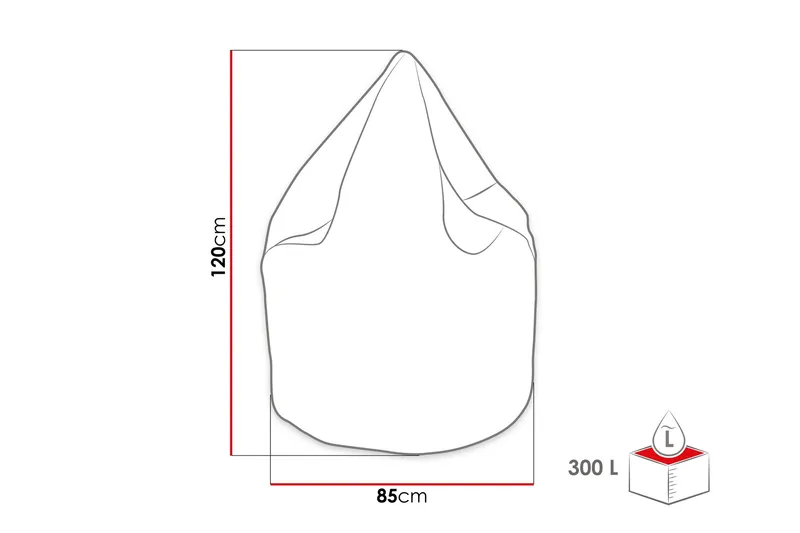 Buzzie Beanbag 85 cm 120x - Harmaa - Huonekalut - Tuoli & nojatuoli - Säkkituoli