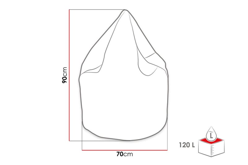 Buzzie Säkkituoli 70 cm - Harmaa - Huonekalut - Tuoli & nojatuoli - Säkkituoli