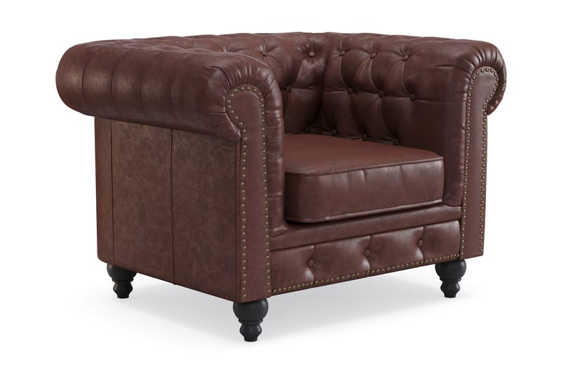 Chesterfield Deluxe nojatuoli - Tummanruskea - Huonekalut - Tuoli & nojatuoli - Nojatuoli & lepotuoli