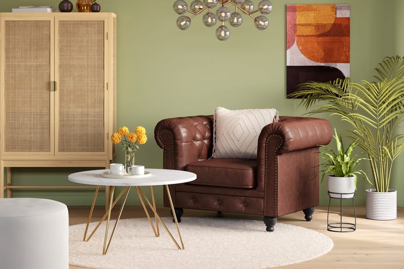 Chesterfield Deluxe nojatuoli - Tummanruskea - Huonekalut - Tuoli & nojatuoli - Nojatuoli & lepotuoli