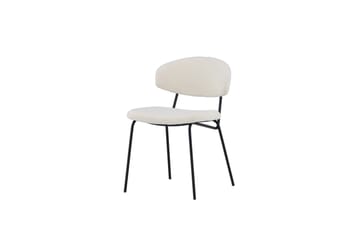 Chico ruokatuoli bouclé metallijaloilla - Valkoinen - Huonekalut - Tuoli & nojatuoli - Ruokapöydän tuolit