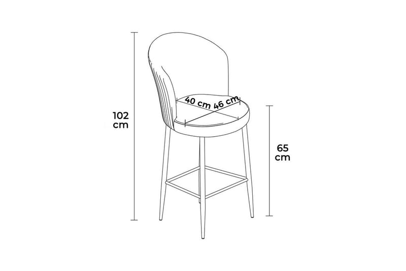 Cindrel Baariryhmä 46 cm - Kerma/Keltainend - Huonekalut - Tuoli & nojatuoli - Baarituoli