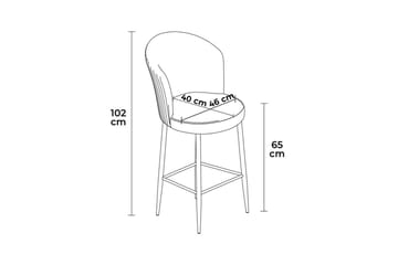 Cindrel Baariryhmä 46 cm - Kerma/Keltainend - Huonekalut - Tuoli & nojatuoli - Baarituoli