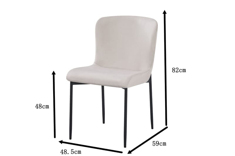 Elsie Ruokatuoli Sametti - Beige - Huonekalut - Tuoli & nojatuoli - Ruokapöydän tuolit