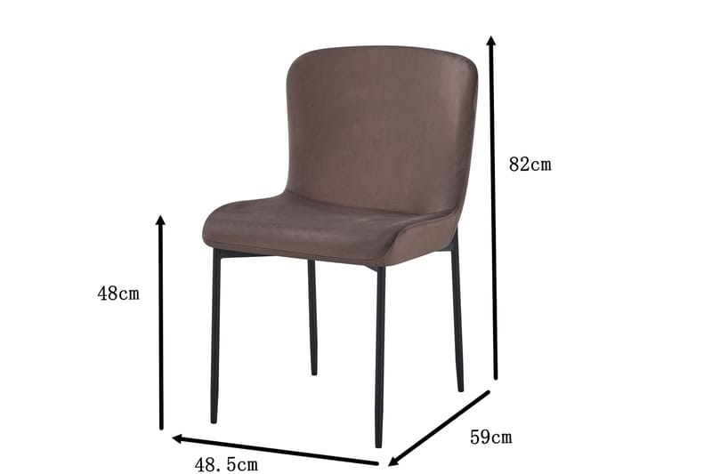 Elsie Ruokatuoli Sametti - Ruskea - Huonekalut - Tuoli & nojatuoli - Ruokapöydän tuolit