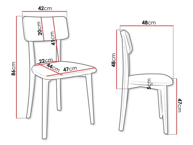 Esher ruokatuoli - valkoinen, musta - Huonekalut - Tuoli & nojatuoli - Ruokapöydän tuolit