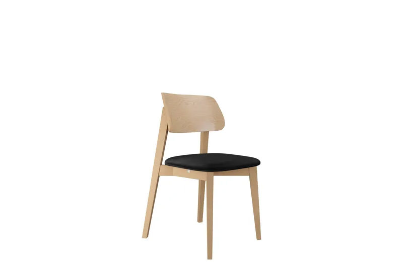 Ferrara ruokatuoli puuta kangasyksityiskohdilla, Musta|Beige