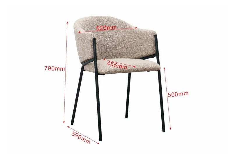 Filip Ruokatuoli - Taupe Bouclé - Huonekalut - Tuoli & nojatuoli - Ruokapöydän tuolit