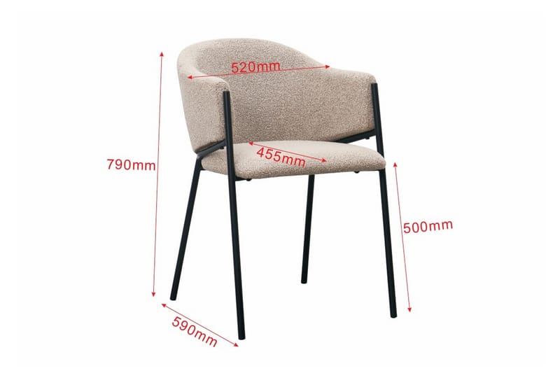 Filip Ruokatuoli - Taupe Bouclé - Huonekalut - Tuoli & nojatuoli - Ruokapöydän tuolit