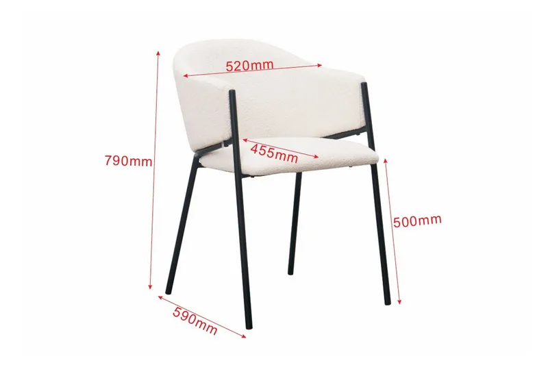 Filip Ruokatuoli - Valkoinen Bouclé - Huonekalut - Tuoli & nojatuoli - Ruokapöydän tuolit