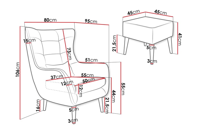 Gabi Nojatuoli - Keltainen - Huonekalut - Tuoli & nojatuoli - Nojatuoli & lepotuoli
