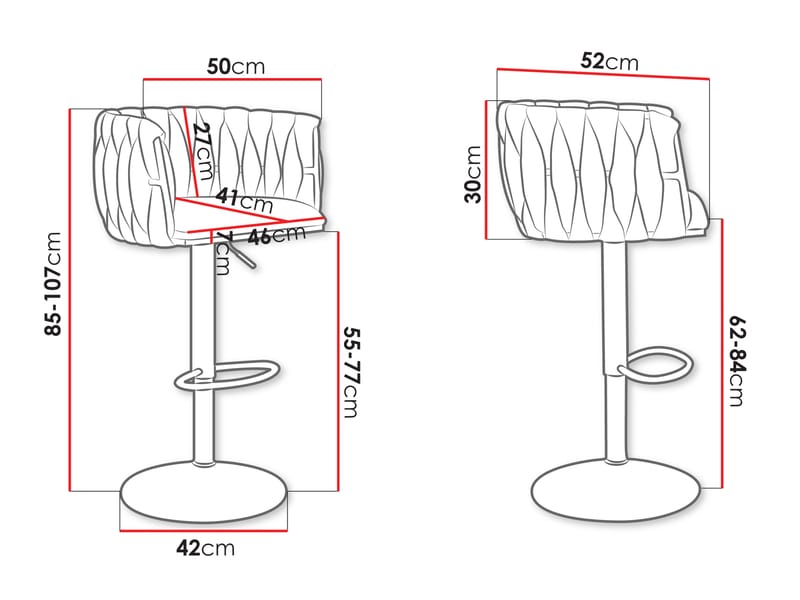 Garrick Baarituoli 85 cm 2-pakkaus - Musta - Huonekalut - Tuoli & nojatuoli - Baarituoli