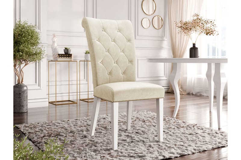 Garvin ruokatuoli - Beige/Valkoinen - Huonekalut - Tuoli & nojatuoli - Ruokapöydän tuolit