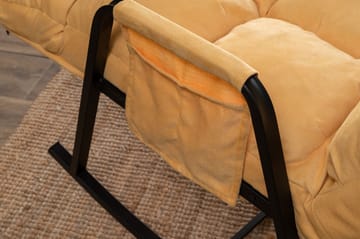 Gladfield soikea keinutuoli reclinerilla samettia metallirungolla - Keltainen - Huonekalut - Tuoli & nojatuoli - Pyörivät tuolit & keinutuoli
