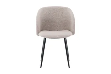 Greya-ruokapöydän tuoli käsinojilla - Beige buklee / mustat metallijalat - Huonekalut - Tuoli & nojatuoli - Ruokapöydän tuolit
