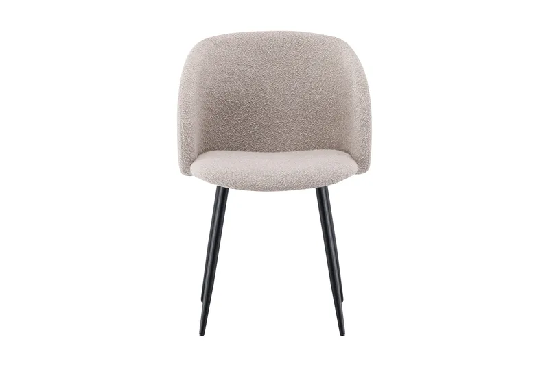 Greya-ruokapöydän tuoli käsinojilla - Beige buklee / mustat metallijalat - Huonekalut - Tuoli & nojatuoli - Ruokapöydän tuolit