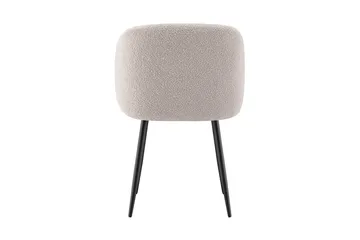 Greya-ruokapöydän tuoli käsinojilla - Beige buklee / mustat metallijalat - Huonekalut - Tuoli & nojatuoli - Ruokapöydän tuolit
