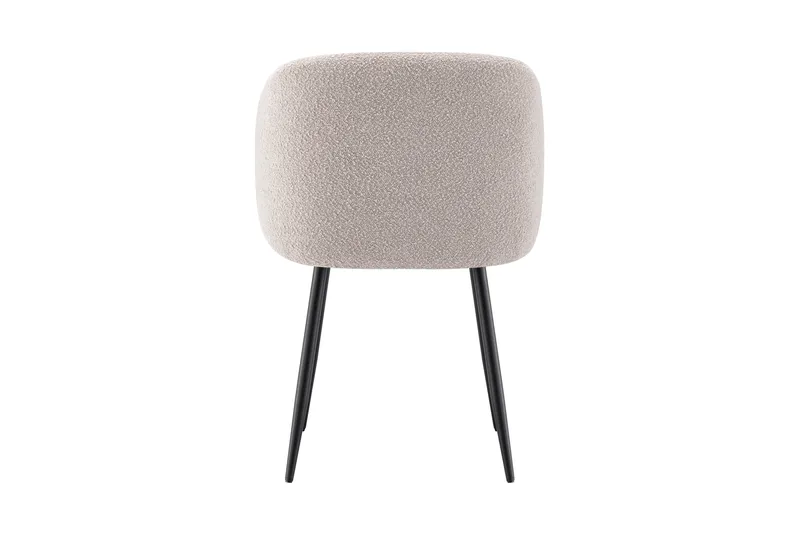 Greya-ruokapöydän tuoli käsinojilla - Beige buklee / mustat metallijalat - Huonekalut - Tuoli & nojatuoli - Ruokapöydän tuolit