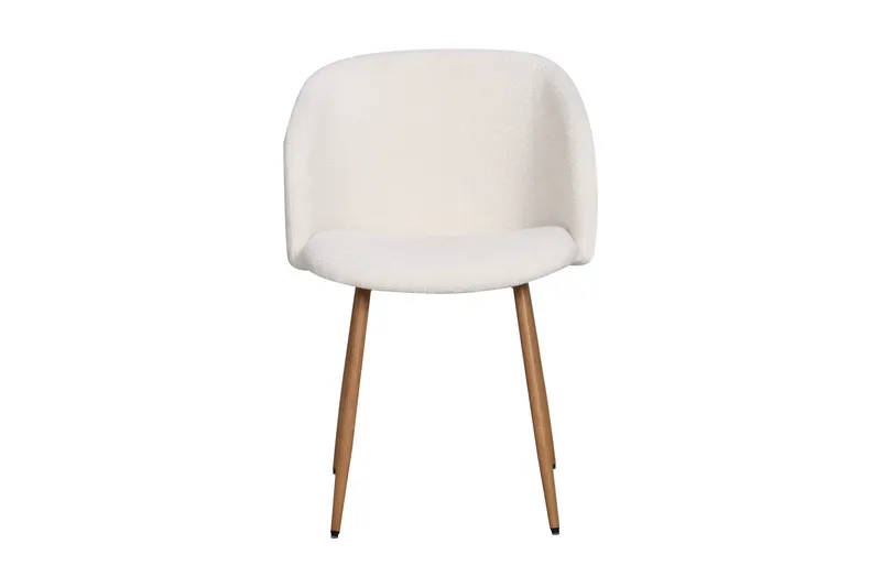 Greya Ruokapöydän tuoli käsinojilla - Valkoinen Bouclé / Metallijalat Ruskea - Huonekalut - Tuoli & nojatuoli - Ruokapöydän tuolit