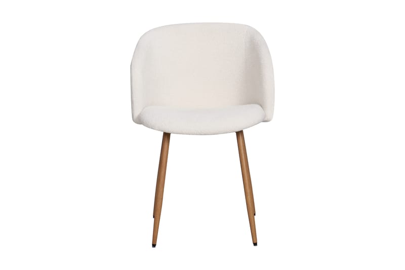 Greya Ruokapöydän tuoli käsinojilla - Valkoinen Bouclé / Metallijalat Ruskea - Huonekalut - Tuoli & nojatuoli - Ruokapöydän tuolit