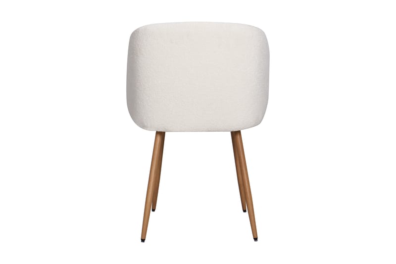 Greya Ruokapöydän tuoli käsinojilla - Valkoinen Bouclé / Metallijalat Ruskea - Huonekalut - Tuoli & nojatuoli - Ruokapöydän tuolit