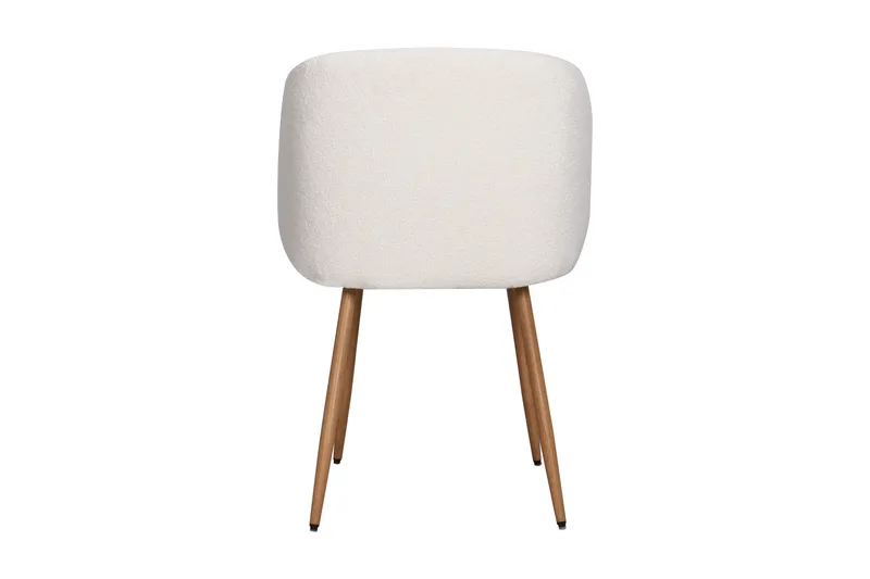 Greya Ruokapöydän tuoli käsinojilla - Valkoinen Bouclé / Metallijalat Ruskea - Huonekalut - Tuoli & nojatuoli - Ruokapöydän tuolit